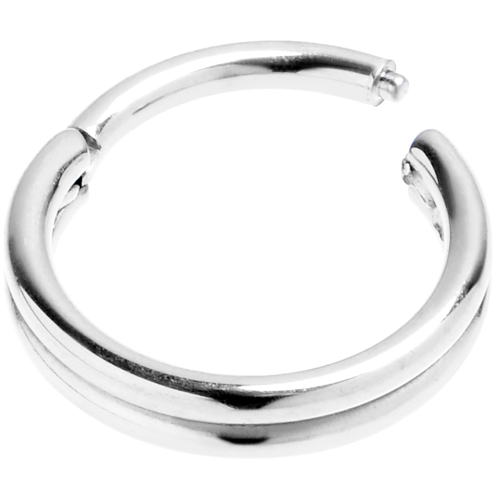 20G 1/4 316L Surgical Steel Double Precision Hinged Segment Ring