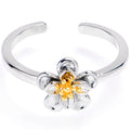 Happy Flower Golden Center Adjustable Toe Ring