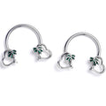 14G 9/16 Palm Tree Love Horseshoe Nipple Ring Set