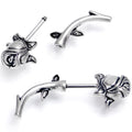 16G 5/16 Optical Illusion Rose Flower Cheater Plug Set