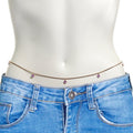 Purple Gem Rose Gold Tone Rounded Dangles Belly Chain