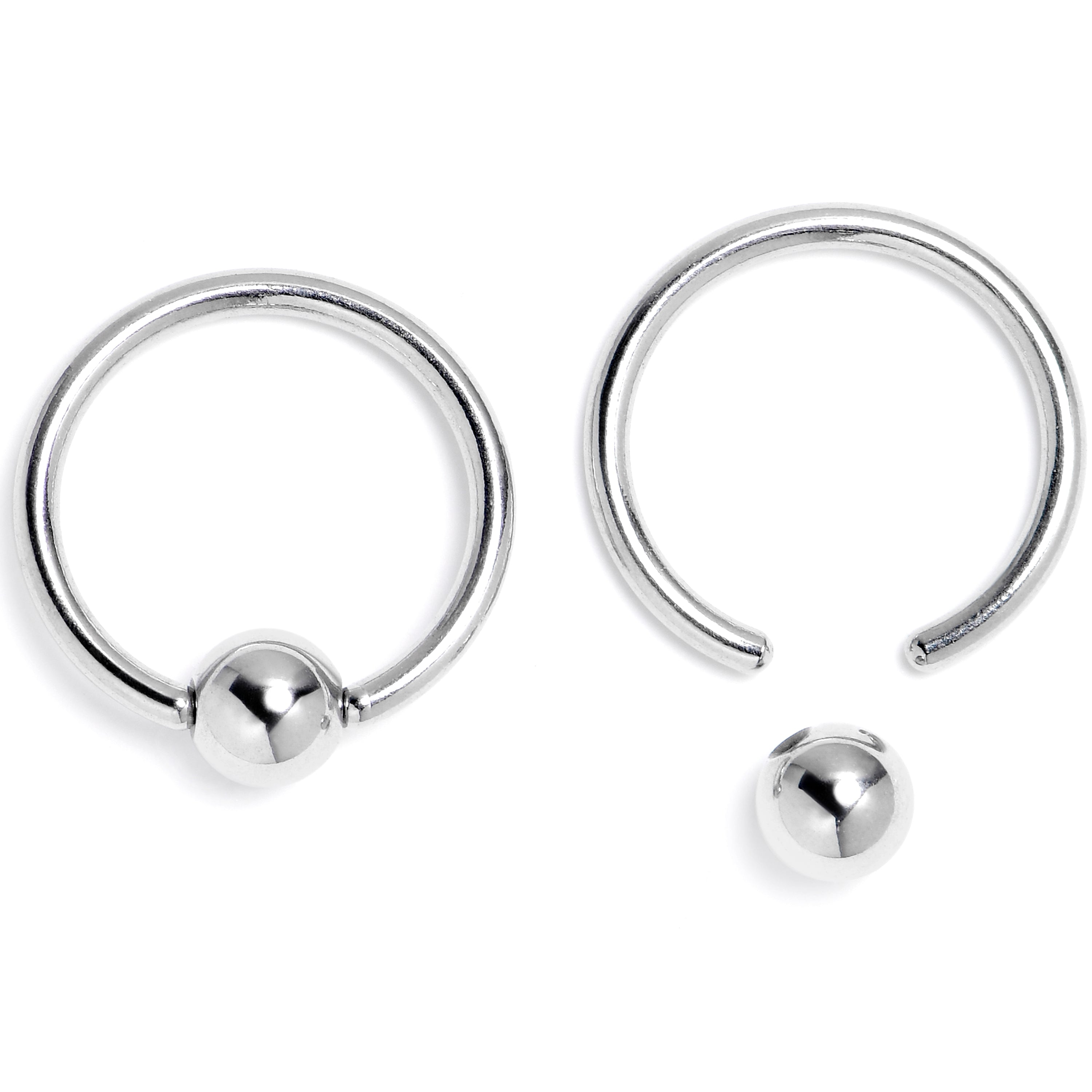 16G 3/8 Howling Ghost BCR Captive Ring Set of 4
