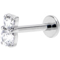 16G 5/16 Clear Gem G23 Titanium Threadless Push In Labret Tragus