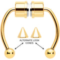 Gold Tone PVD Magnetic Septum Ring Horseshoe Non-Pierced Fake Nose Ring Set