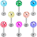 16G 5/16 Zigzag Multicolor Ends Labret Monroe Tragus Set of 8