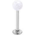 16 Gauge 3/8 Clear Shimmer Glitter Labret Monroe Tragus