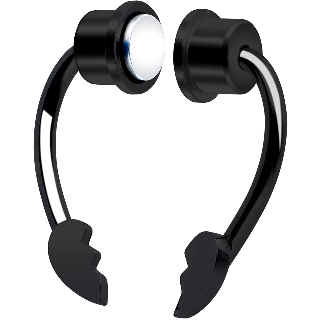 Broken Heart Magnetic Septum Ring Horseshoe Non-Pierced Fake Nose Ring