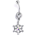 Aurora Clear Gem Style Super Star Dangle Belly Ring
