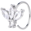 20G 5/16 Clear Gem Fashion Fan Mini Nose Hoop