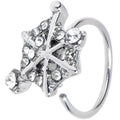 20G 5/16 Clear Gem Spiderweb Goth Nose Hoop