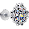 16G 1/4 Aurora Gem Retro Sunburst Cartilage Labret