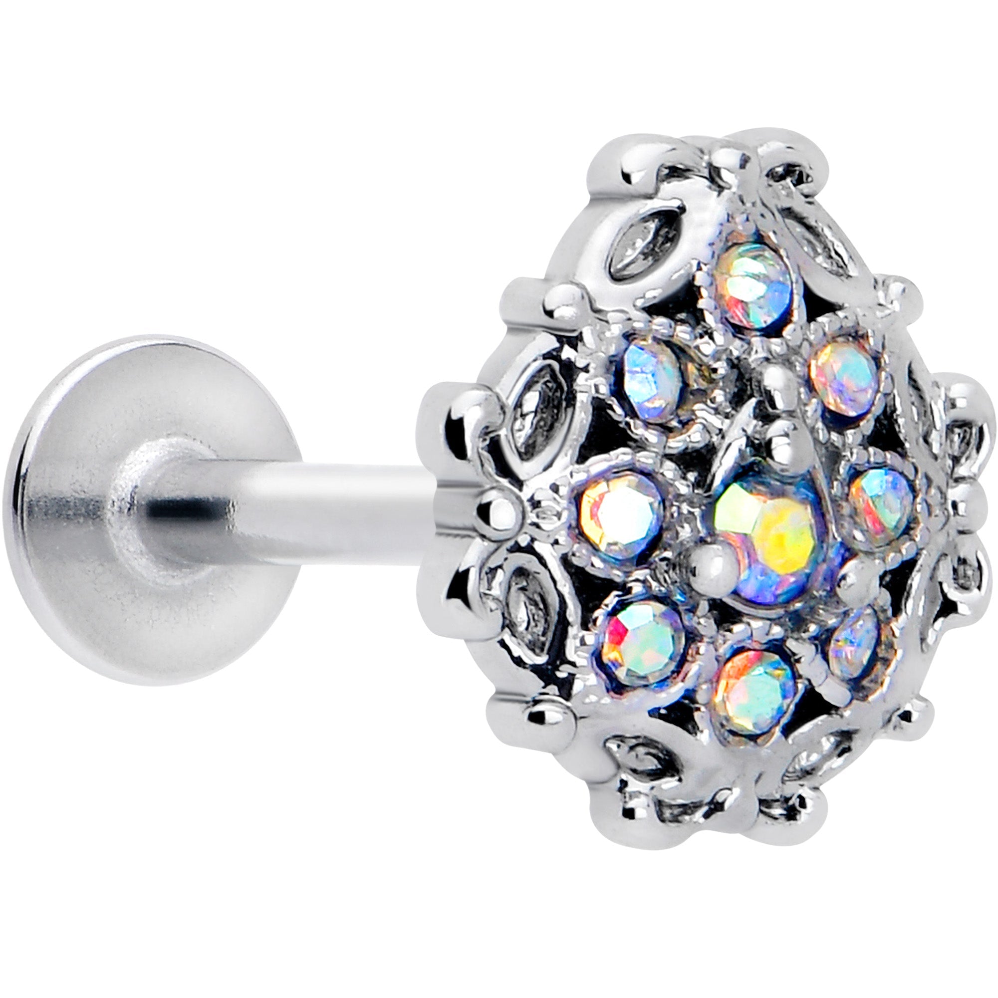16G 5/16 Aurora Gem Retro Sunburst Labret Monroe Tragus