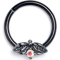 16G 3/8 Aurora Gem Black Beauty Bug Hinged Segment Ring