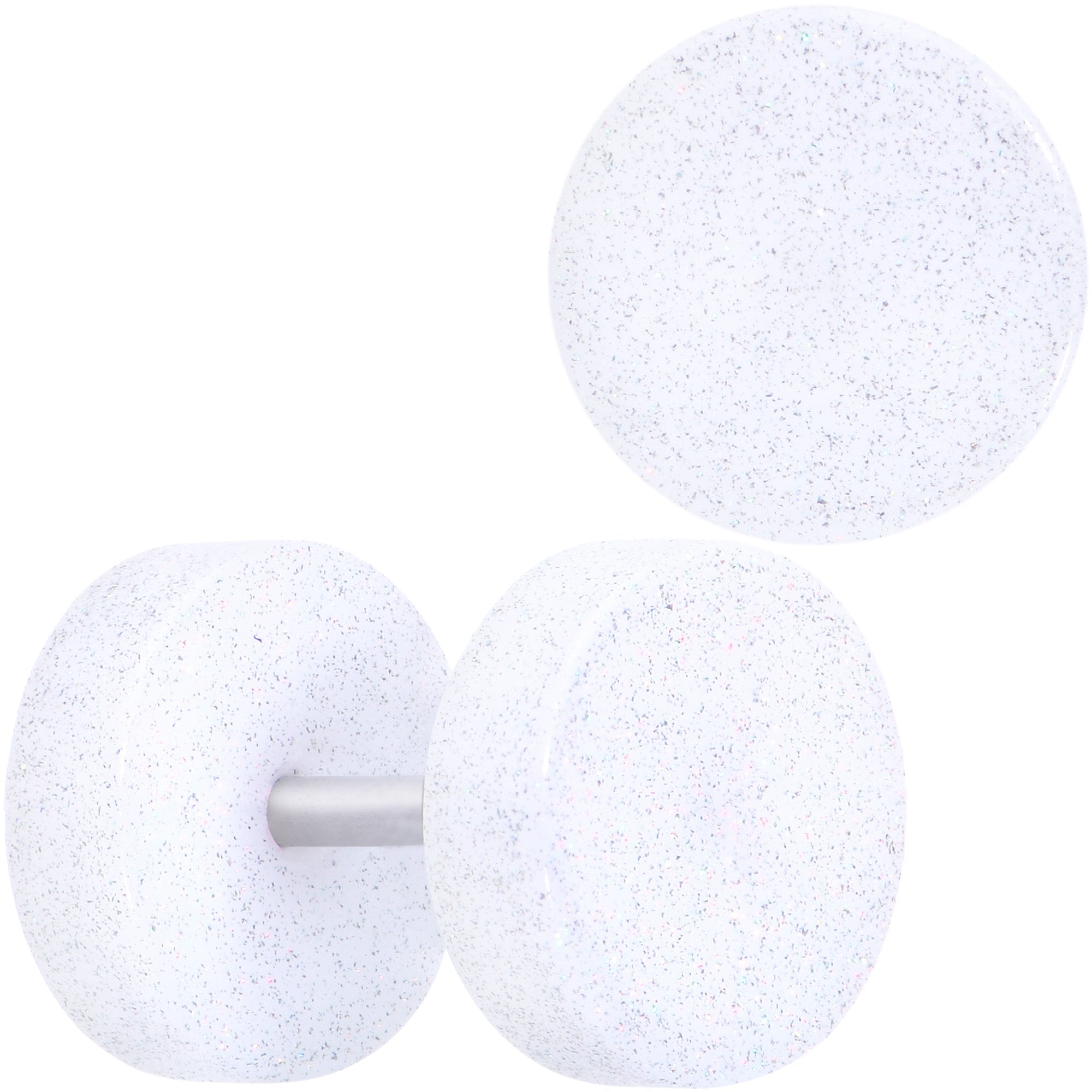 18G White Shimmer Acrylic Cheater Plug Set