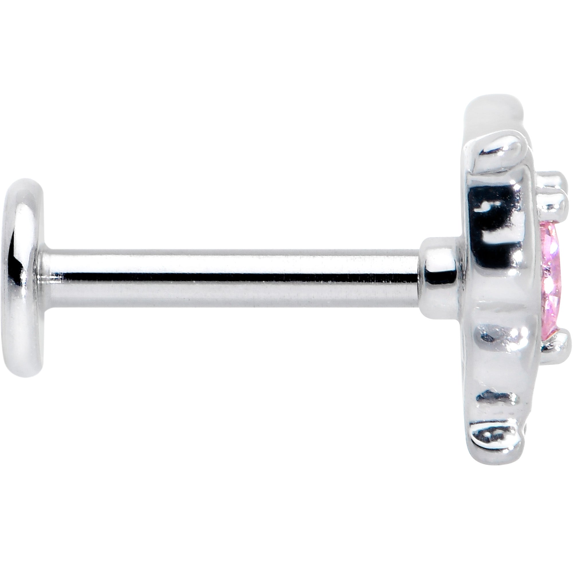 16G 5/16 Pink Gem Fancy Fab Butterfly Internally Threaded Labret
