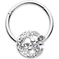 16G 3/8 Clear Gem Lunar Dragonfly Hinged Segment Ring