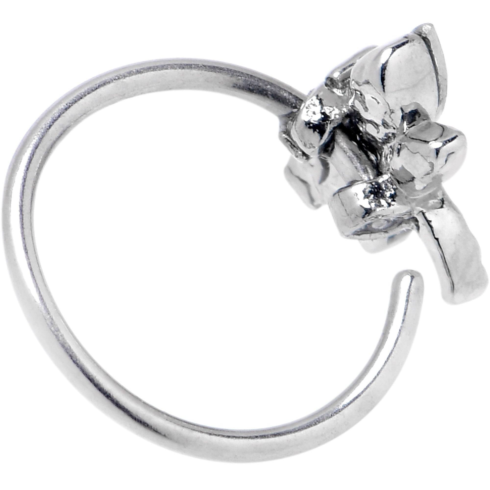 20G 5/16 Aurora CZ Gem Understated Dragonfly Nose Hoop