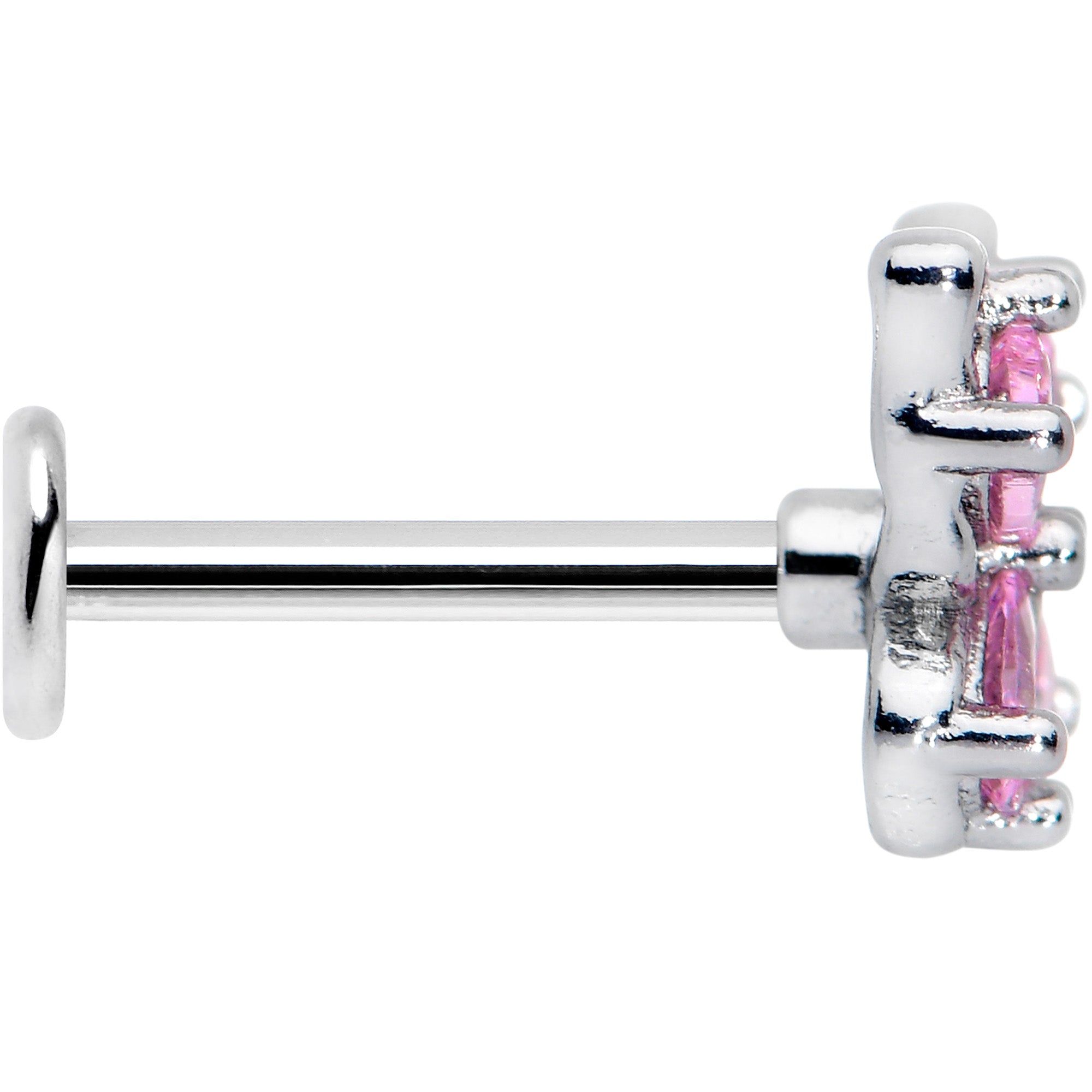 16G 5/16 Pink Gem Baroque Butterfly Internally Threaded Labret
