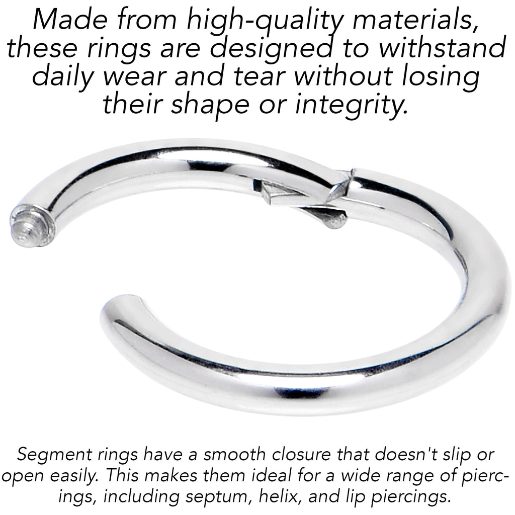 16G 7mm 316L Surgical Steel Precision Hinged Segment Hoop