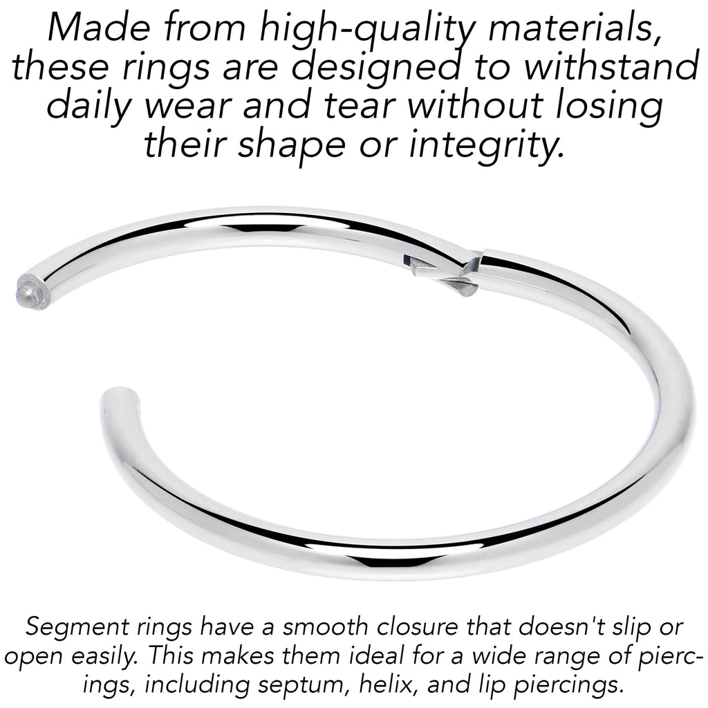 16G 13mm 316L Surgical Steel Precision Hinged Segment Hoop