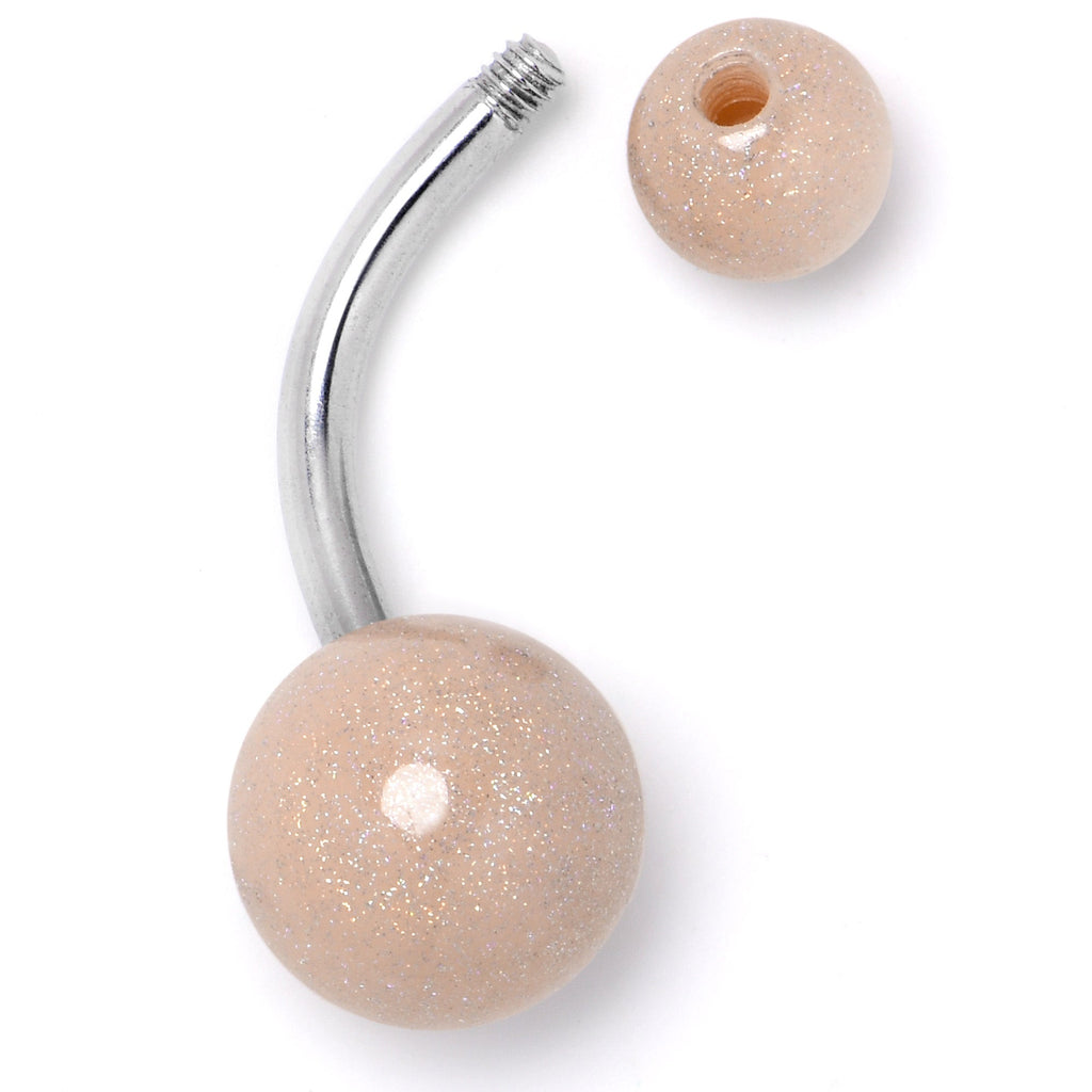 Pastel Shimmer Peach Ends Belly Ring