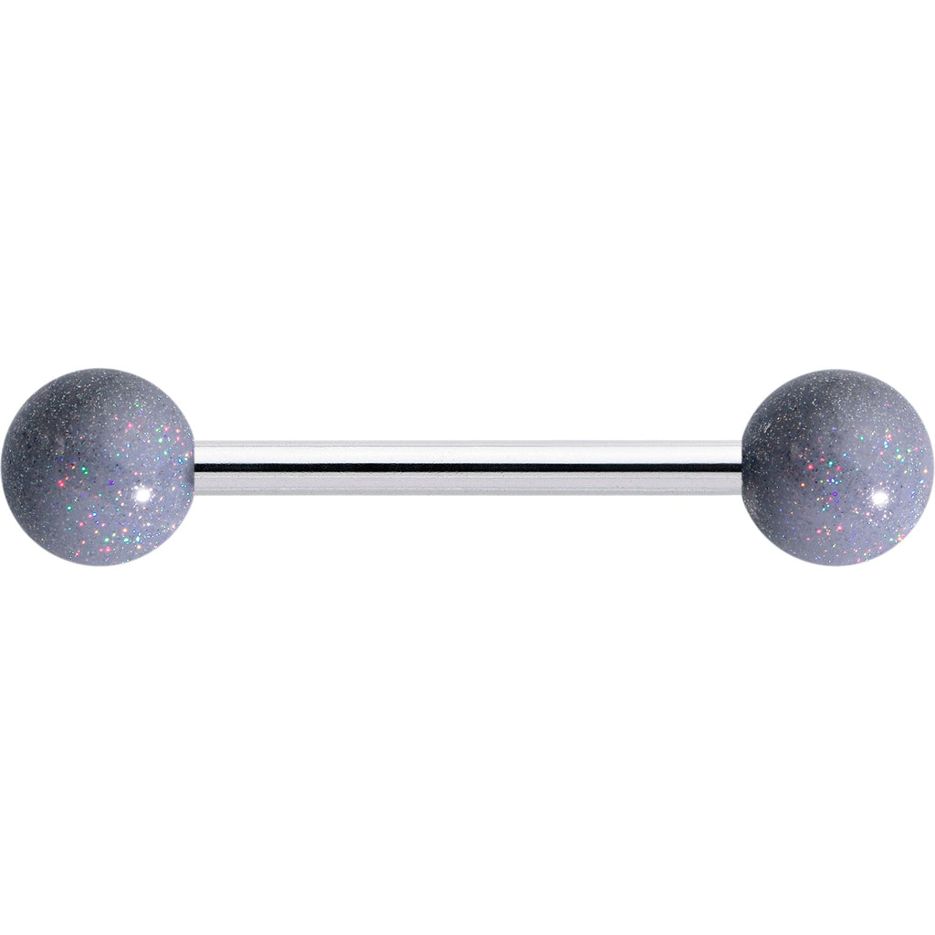 Pastel Shimmer Grey Ends Barbell Tongue Ring