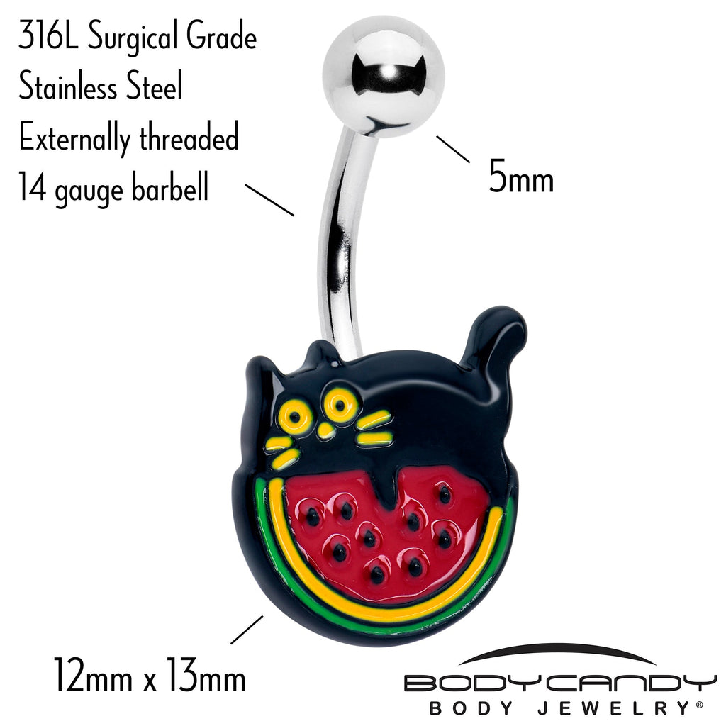 Watermelon Cat Love Belly Ring