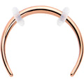 16G 3/8 Rose Gold Tone Pincher Crescent Taper