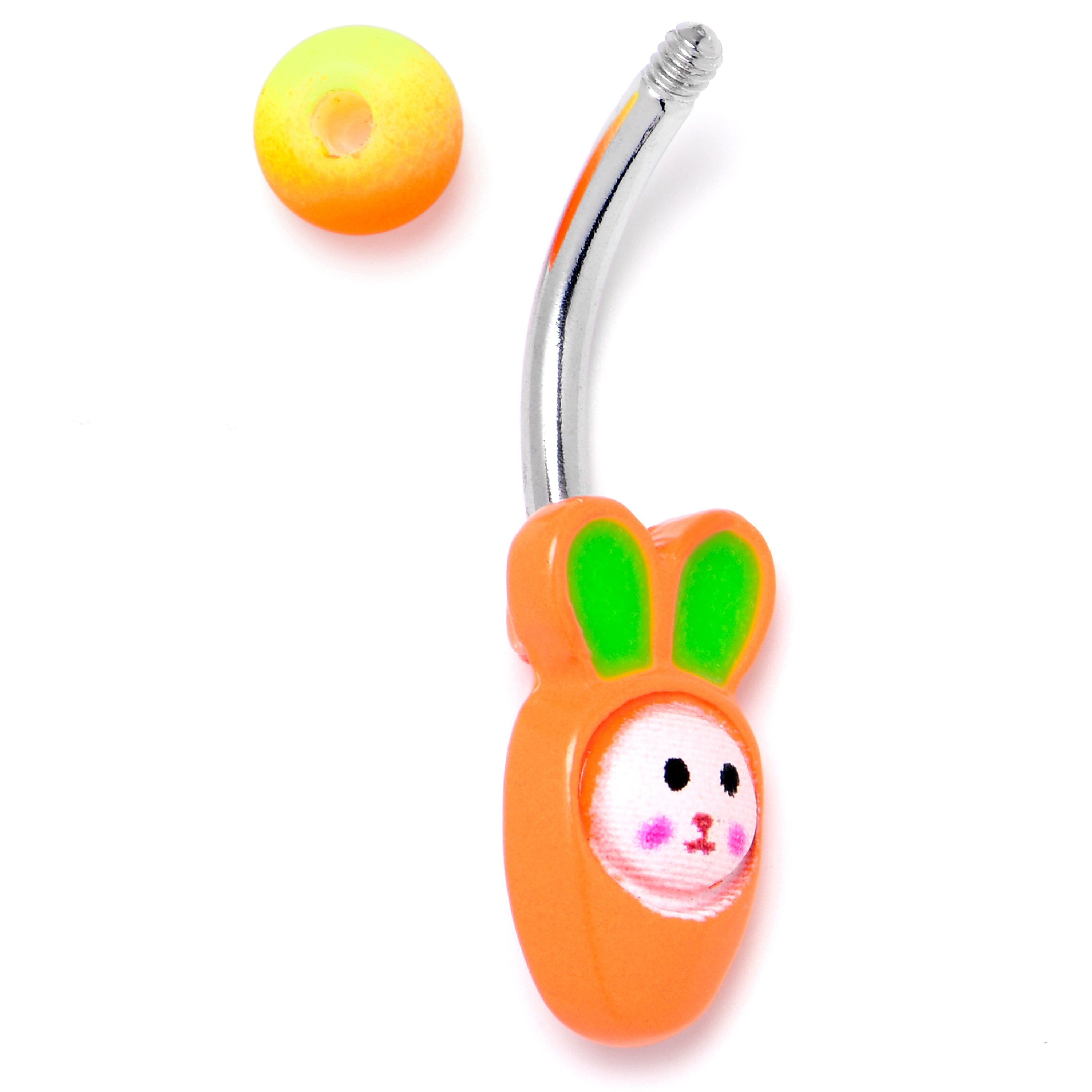 Surprise Carrot Easter Bunny Belly Ring