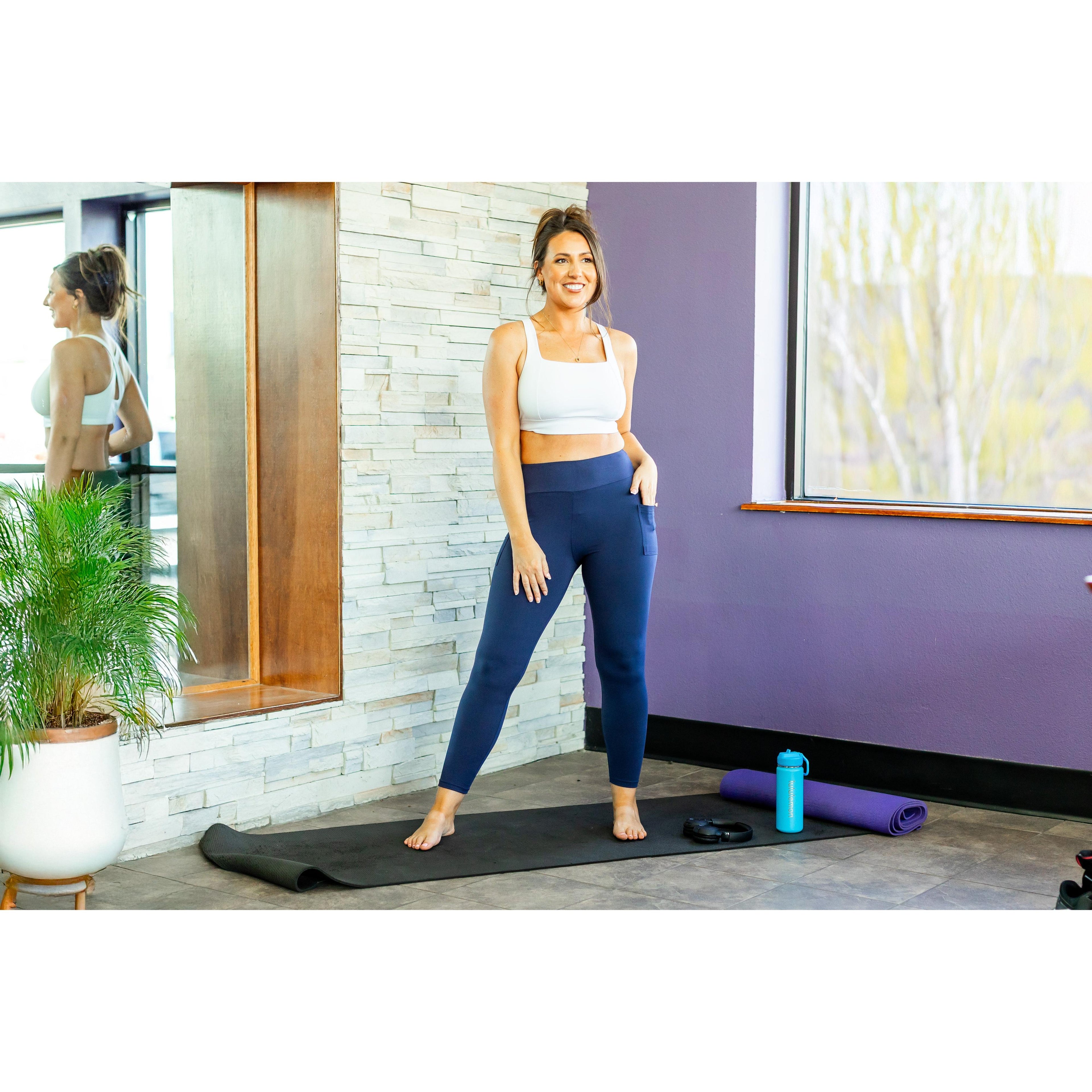 Riley - 7/8 Ankle Length NAVY Leggings with Pockets*