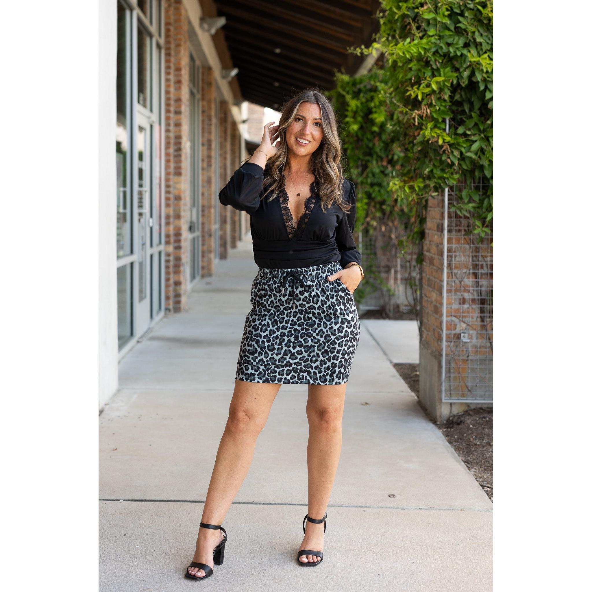 Stella -  Snow Leopard Jogger Skirt