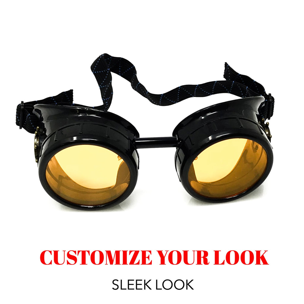 Mad Scientist Goggles – Cosplay Eyewear - orange, pink, green lenses