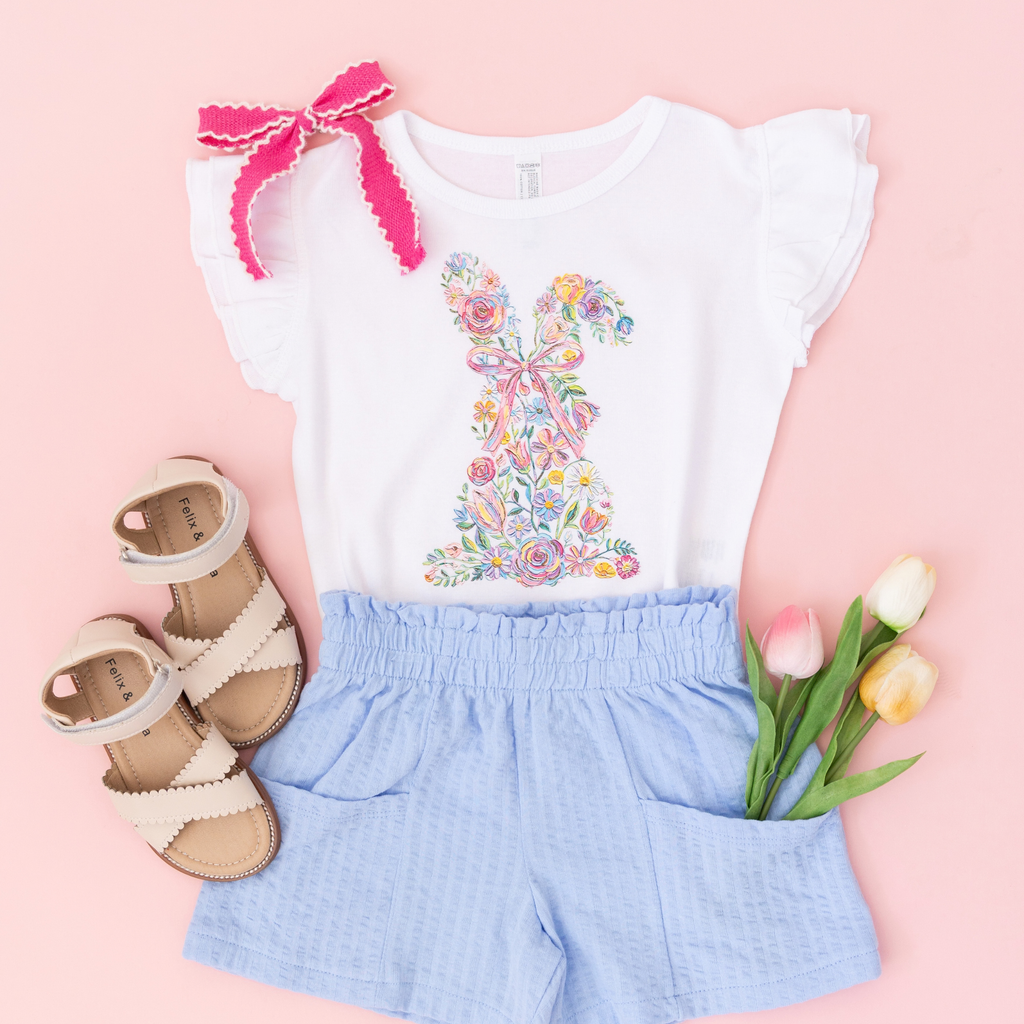 Floral Funny Coquette Flutter Sleeve