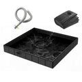 41x41x5.5in Portable Shower Pan Foldable Shower Basin Collapsible Camping Shower Tent Base with Detachable Drain Pipe for Indoor & Outdoor