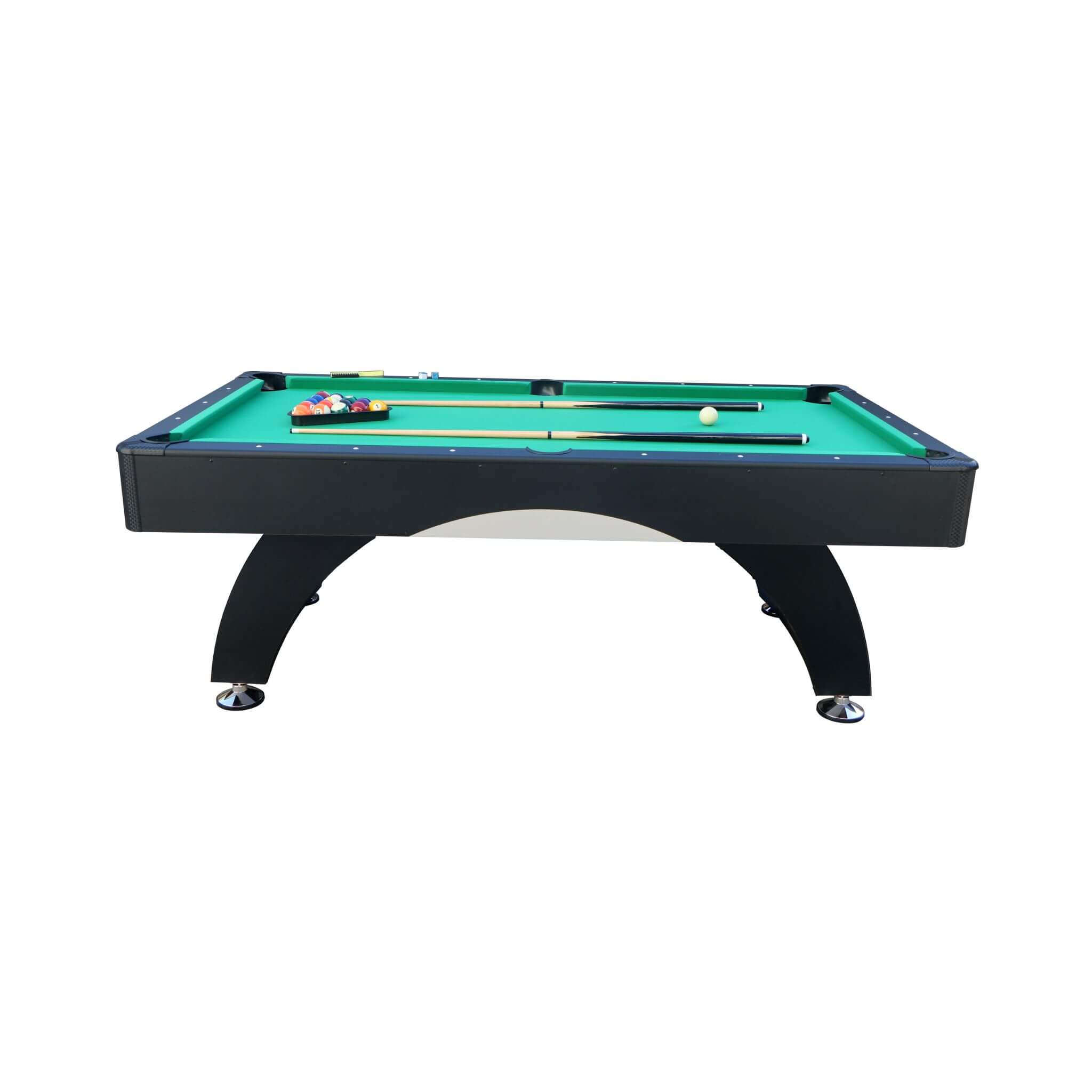 Premium 7FT Black Billiards Game Room Table For Home With Cue Sticks And Billiard Balls (SAK58210)