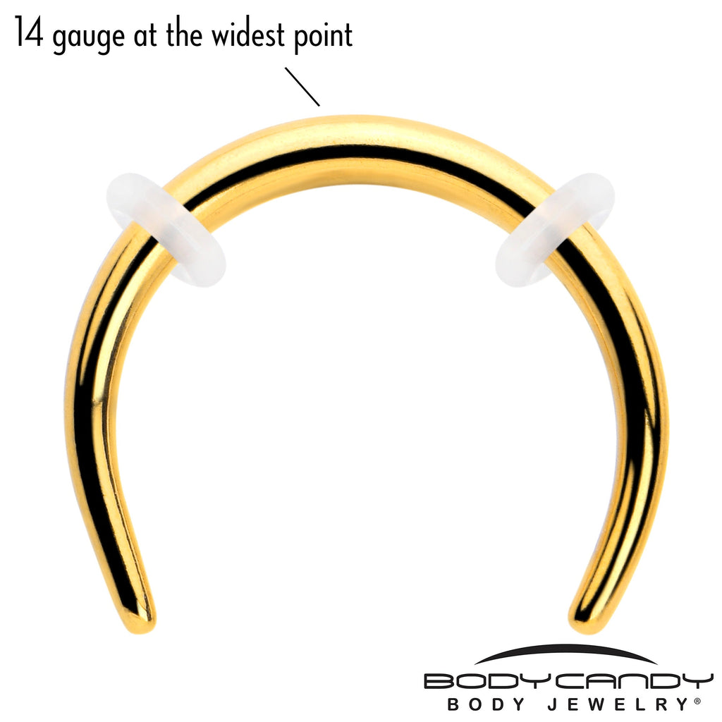 14G 3/8 Gold Tone Pincher Crescent Taper
