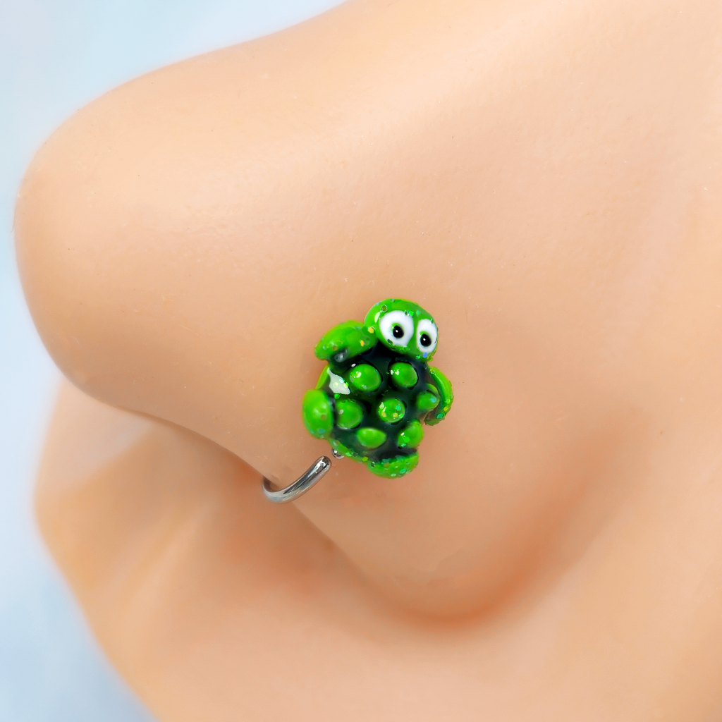 20G 5/16 Texture Turtle Nose Hoop