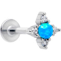 16G 5/16 Blue Synthetic Opal Rhombus Star Flatback Stud
