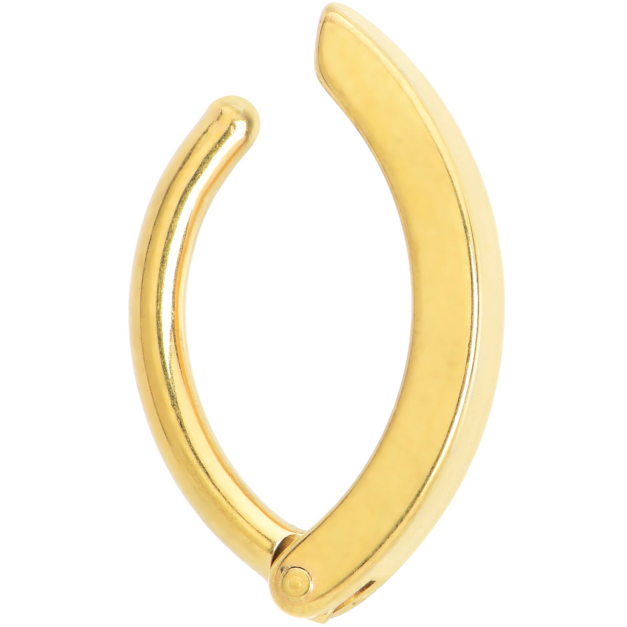 Gold Tone Smooth Simple Style Hinged Hoop Belly