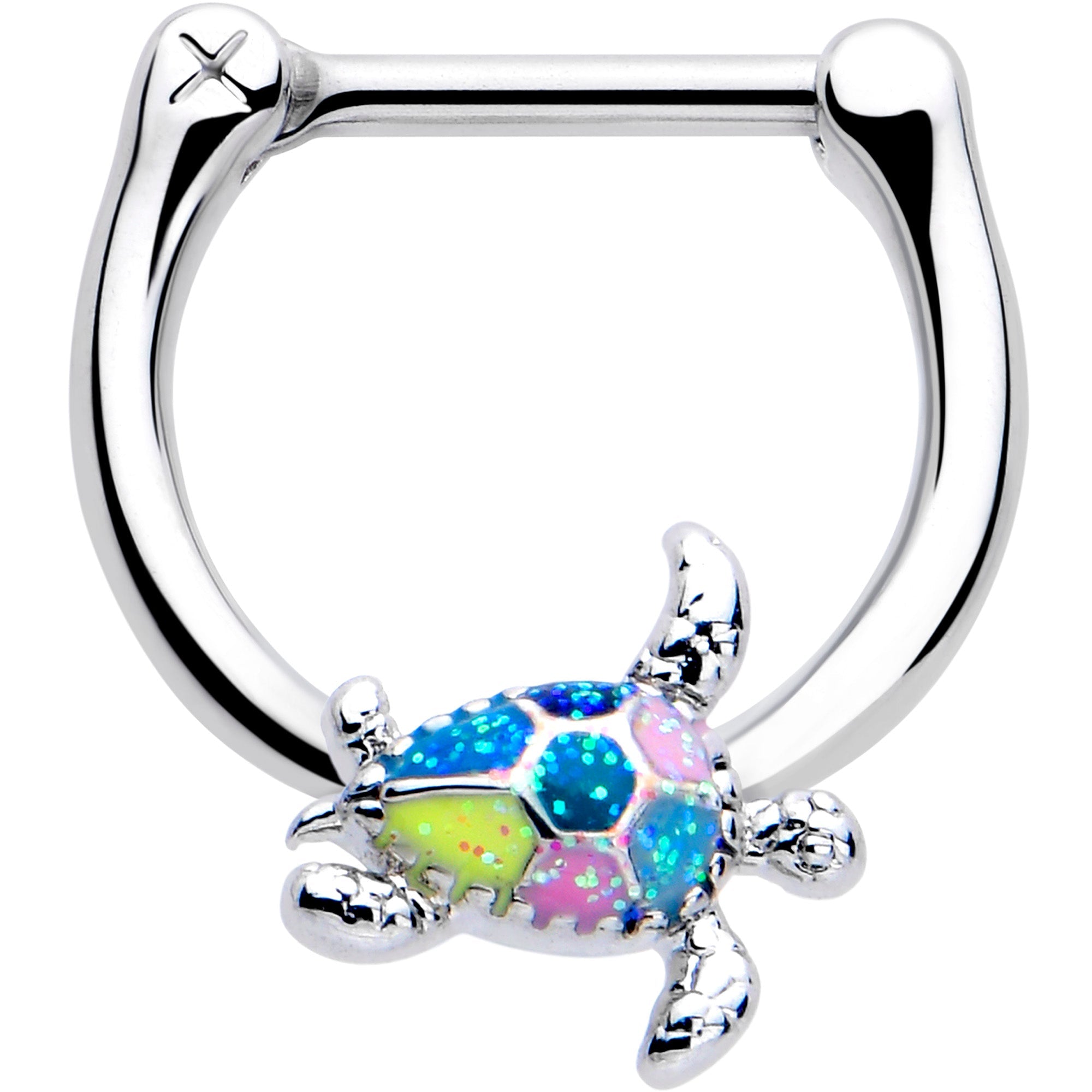16G 5/16 Glitter Turtle Cartilage Clicker