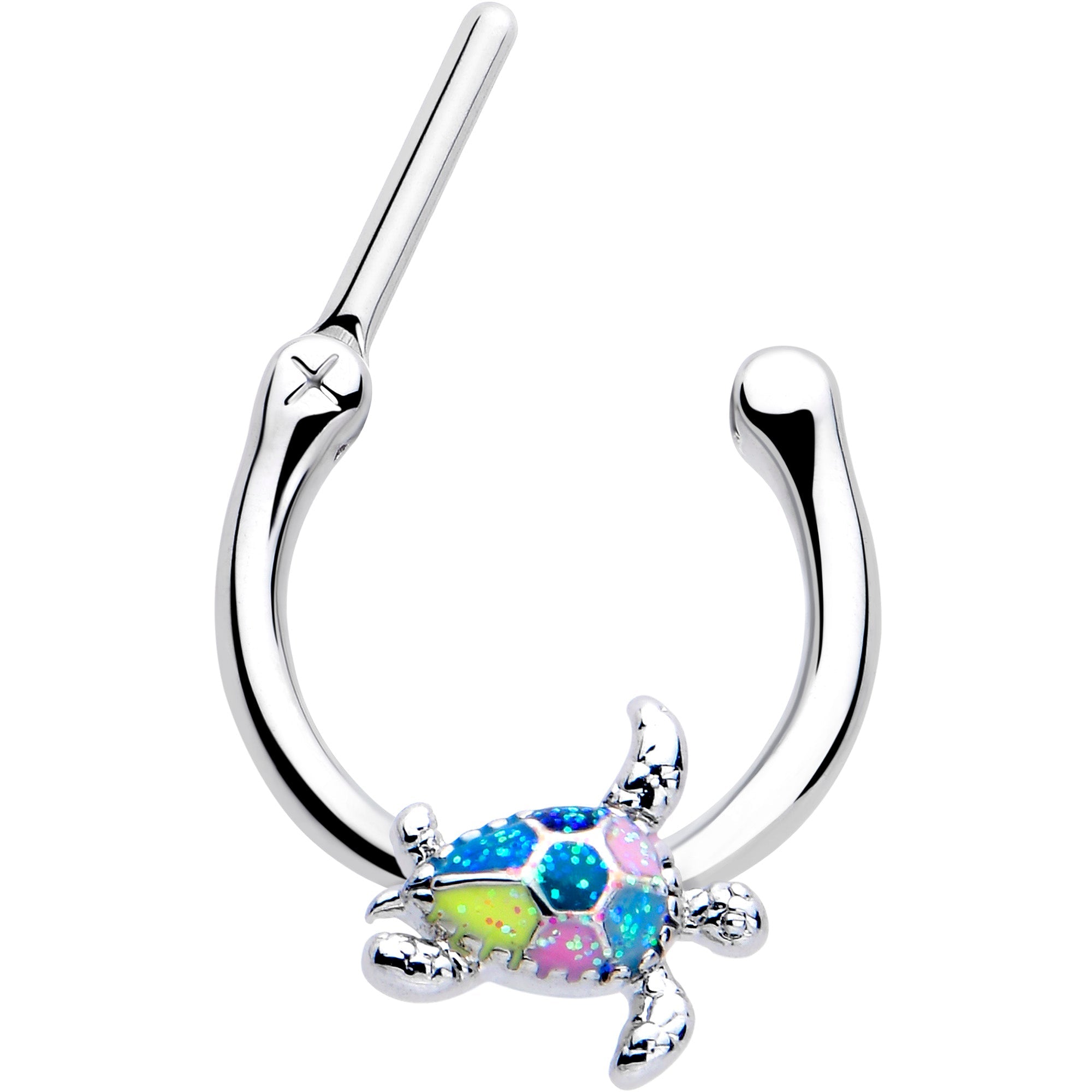 16G 5/16 Glitter Turtle Cartilage Clicker