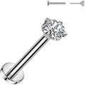 16G 5/16 3mm CZ Star Medical Grade Titanium Flat Back Earring