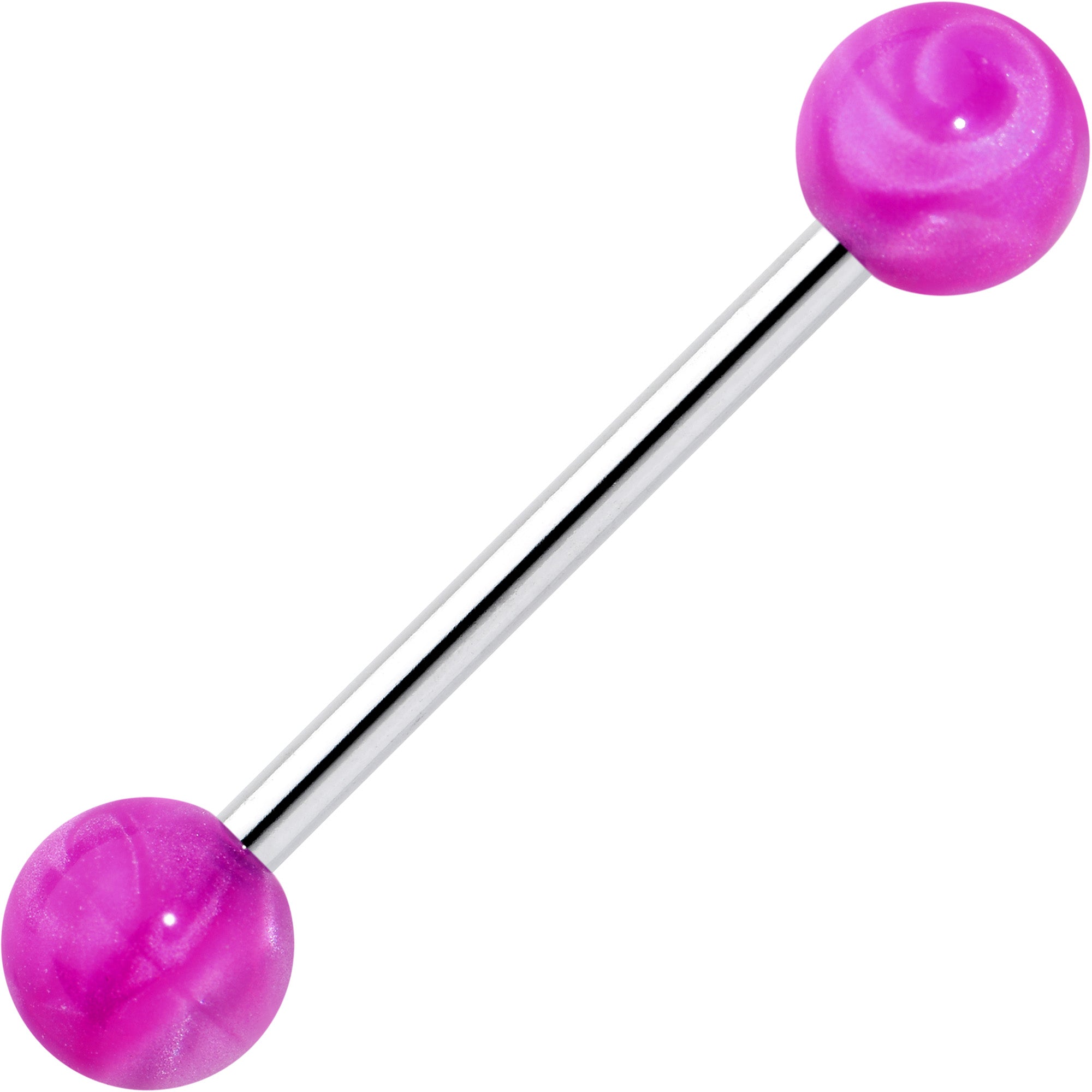 Color Acrylic Ball Tongue Ring Surgical Steel Barbell