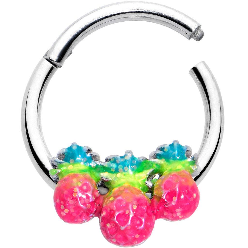 16G 3/8 Hot Tropical Pineapples Hinged Segment Ring