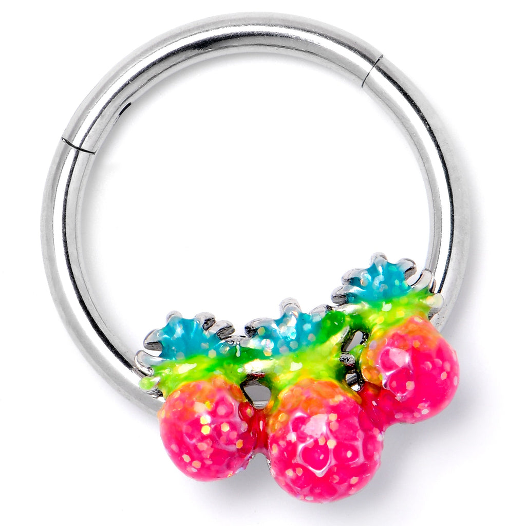 16G 3/8 Hot Tropical Pineapples Hinged Segment Ring
