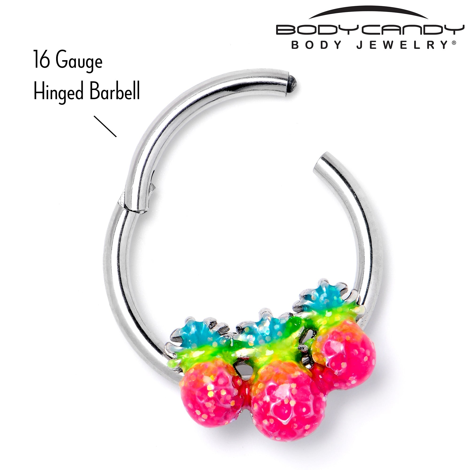 16G 3/8 Hot Tropical Pineapples Hinged Segment Ring