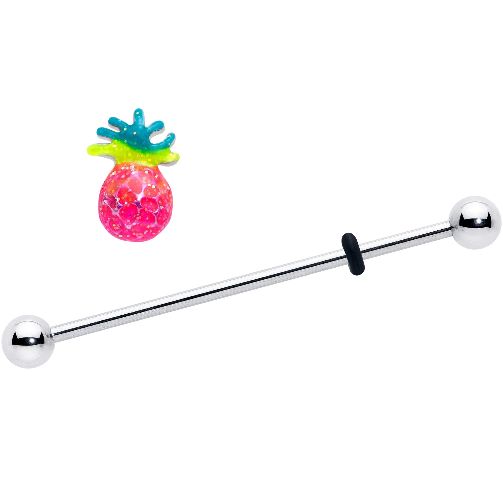 14G Hot Tropical Pineapple Industrial Barbell 38mm