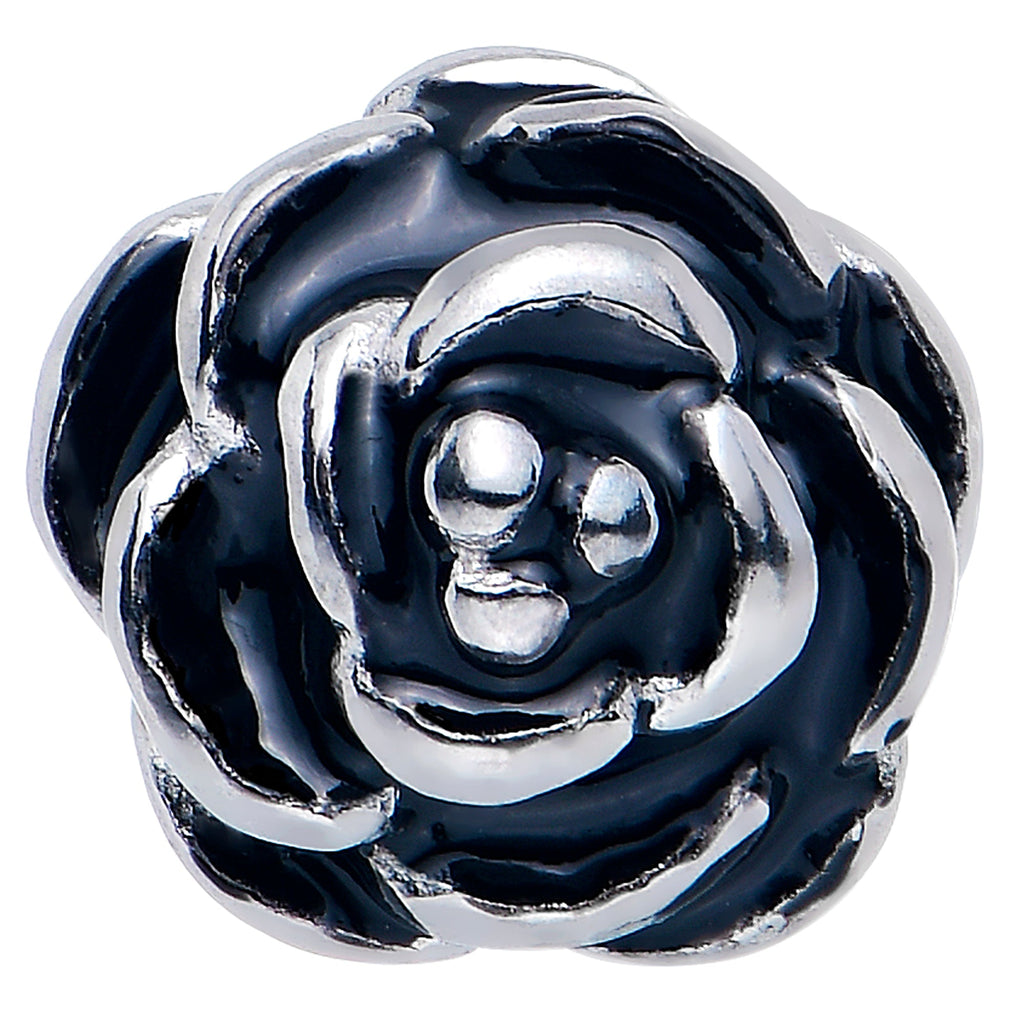 Retro Flower Rose Barbell Tongue Ring