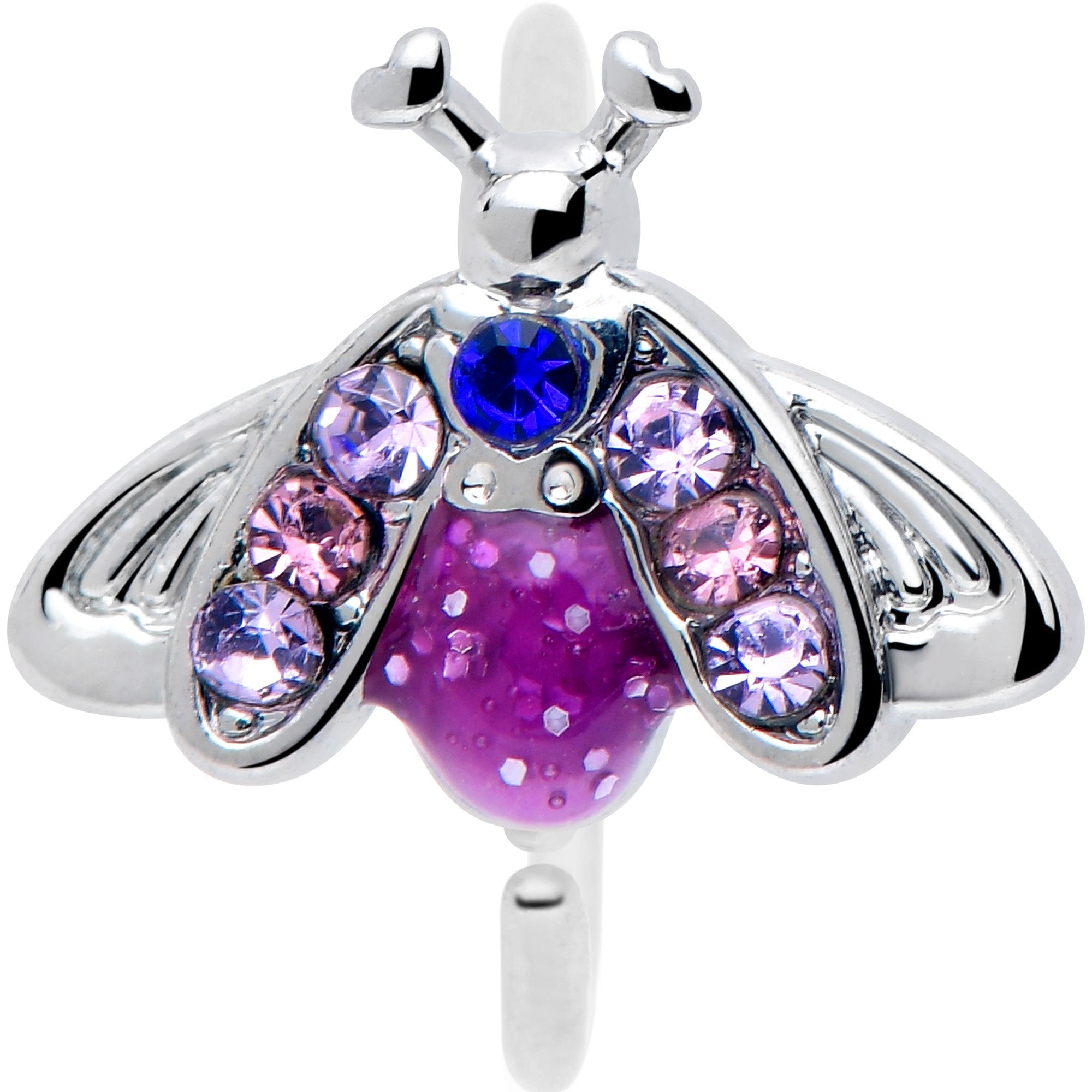 20G 5/16 Pink Blue Gem Beautiful Insect Nose Hoop