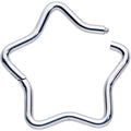 16G 3/8 Five Pointed Star Shaped Hinged Segment Ring